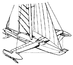 Рис.8: Гоночный тримаран на подводных крыльях.